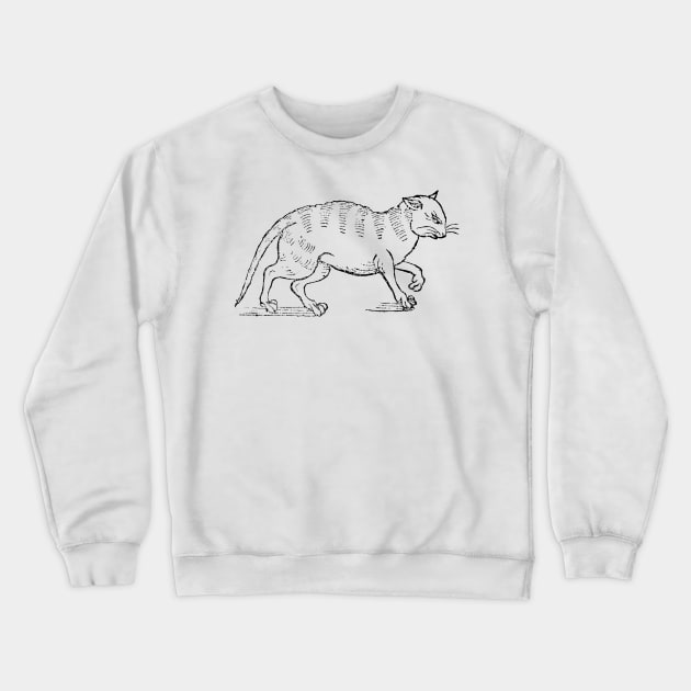 Witch's Cat (16th Century Woodcut) Crewneck Sweatshirt by n23tees